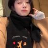 Cute Bear Embroidered Scarf Winter New Style Female Student Style Warm and Versatile Couple Style Windproof Scarf
