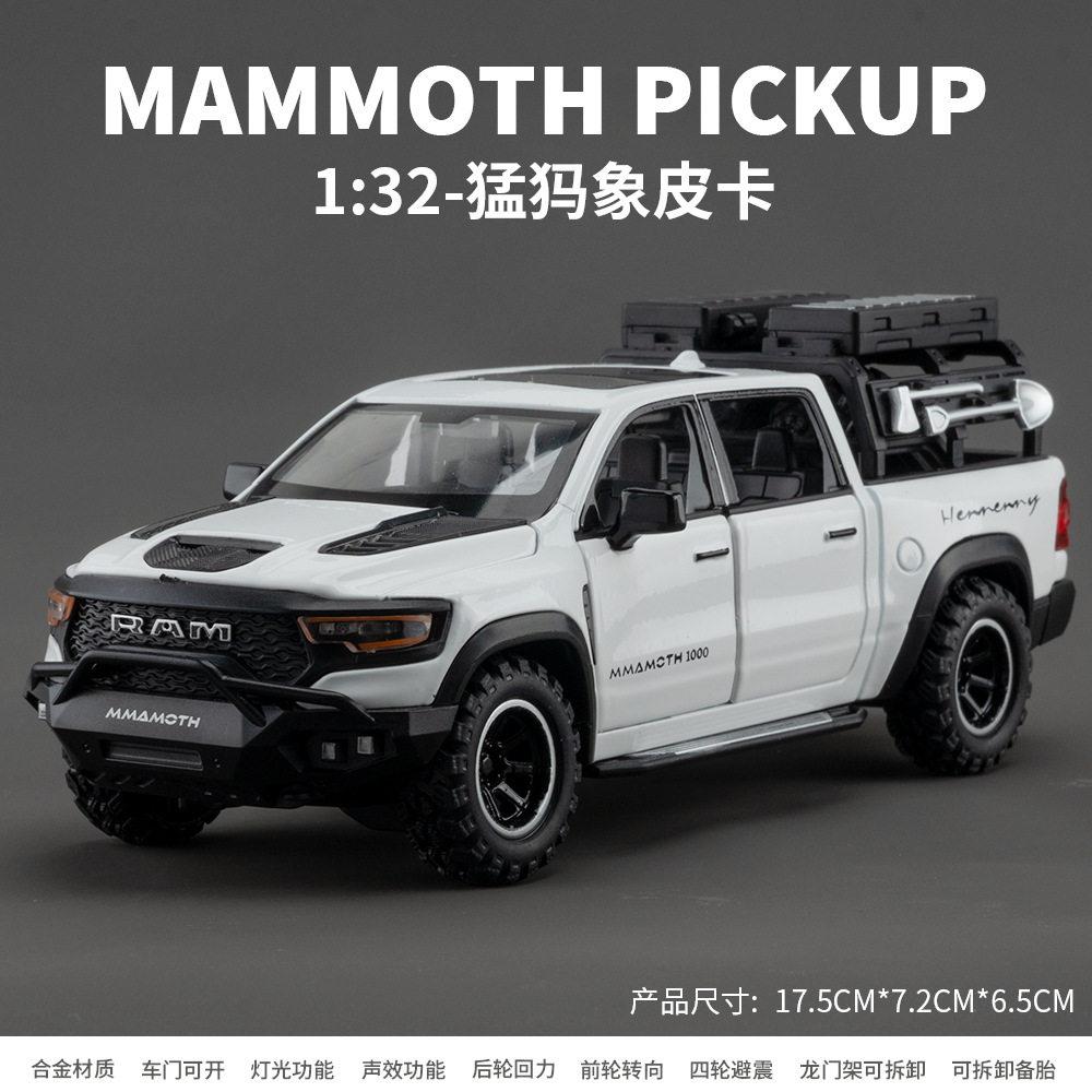 1:32 Dodge RAM Mammoth 1000 Hennessey Off Road Pick-up Modelový automobil Diecast ze slitiny Kovová Simulované vozidlo Domácí Trendy Dárek