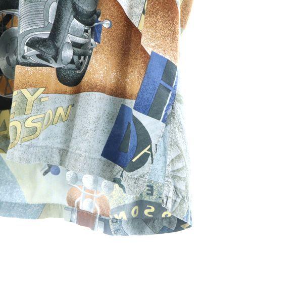 HARLEY DAVIDSON Made in USA Bike Pattern All-over pattern Short sleeve shirt Men's Used