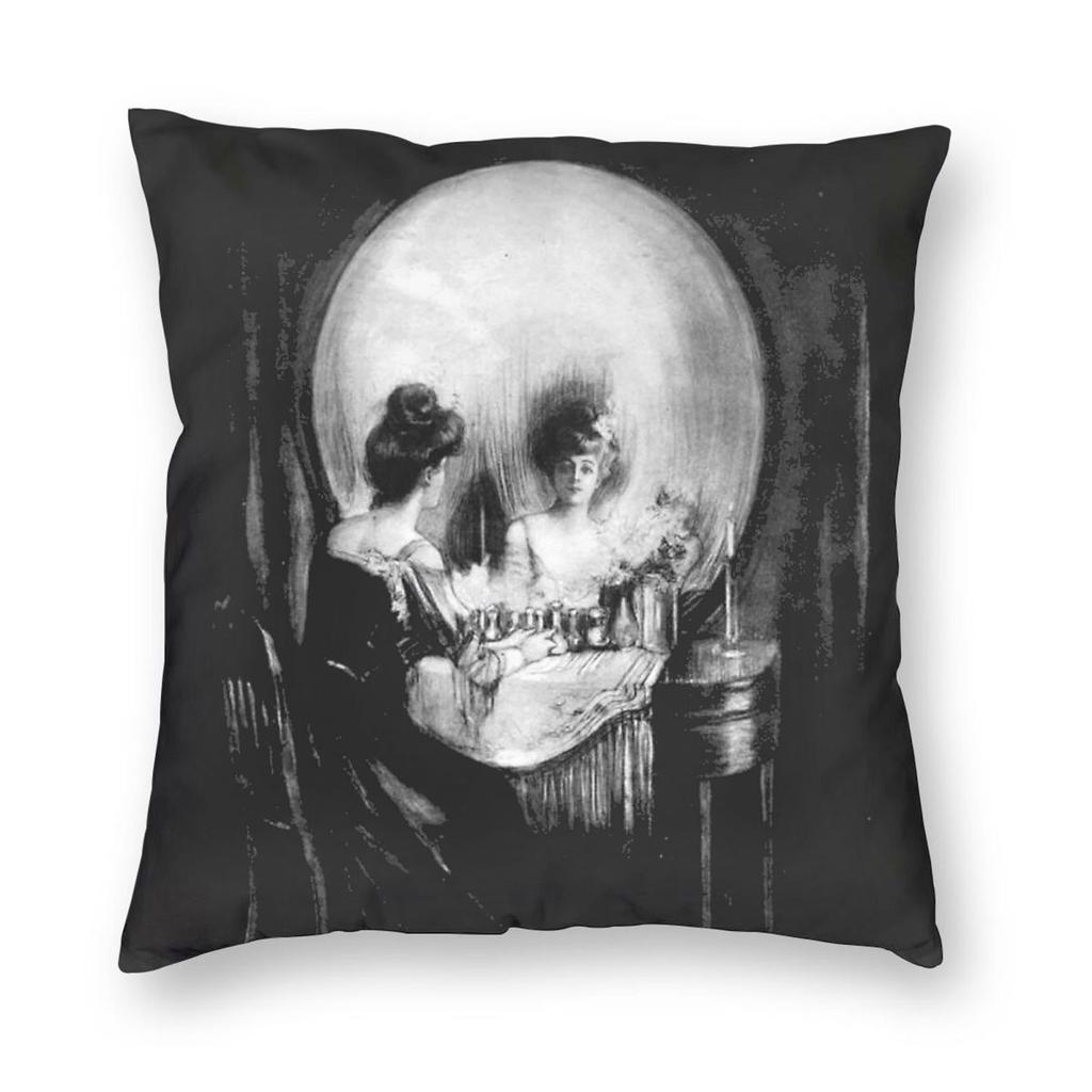 Charles Allan Gilbert All Is Vanity Square Pillowcase Polyester Linen Velvet Creative Decor Throw Pillow Case Room Cushion Cover