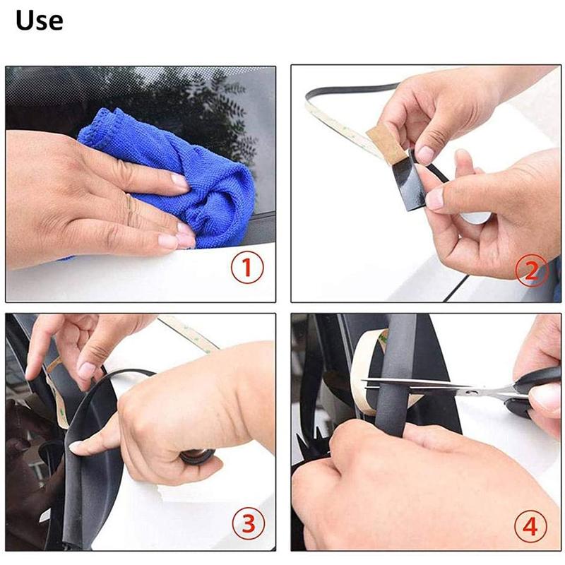 Car Door Edge Weatherstrip Rubber Sealing Noise Windproof Protection Front Window Auto Sealant Accessories Decoration
