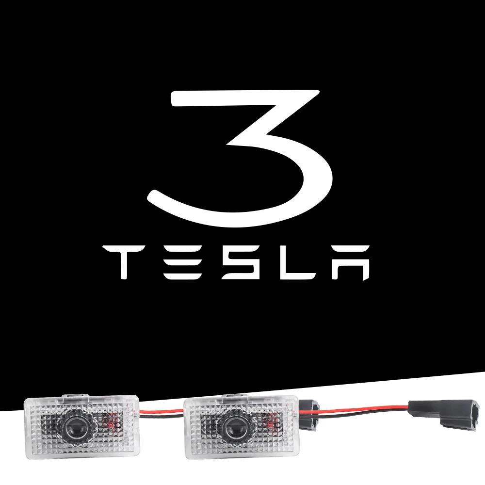 

Car Sticker 2025 Hot 2PCS For Tesla Model 3 Model S Model X Car Welcome light HD Auto Door Projector Lamps for tesal