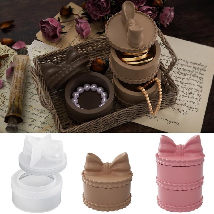 Bowknot Container Silicone Mold Epoxy Resin Molds DIY Storage Box Plasters Mold