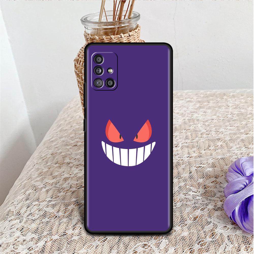 Fall für Samsung Galaxy A52 A12 A32 A51 A21s A71 A13 A53 A22 A31 A72 A03 A02s A41 schwarze Telefonschale lustige Pokemon Gengar
