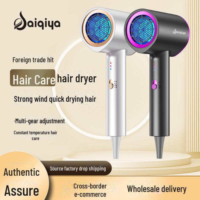 High-Power Ionic Hair Dryer with Blue Light for Home & Salon Use