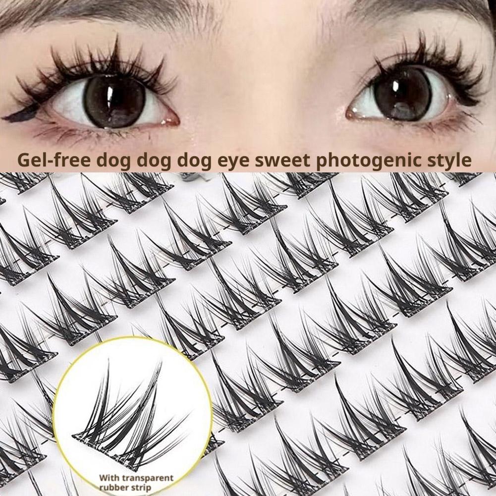 Glue-free False Eyelashes Natural Self-adhesive Manga DIY Lash Clusters Segmented Curled Reusable Eyelashes Extension Makeup