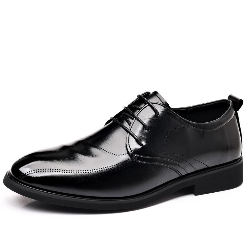 Pánské 2024 nové lesklé společenské boty módní britský styl společenské kožené boty pánské boty business casual boty