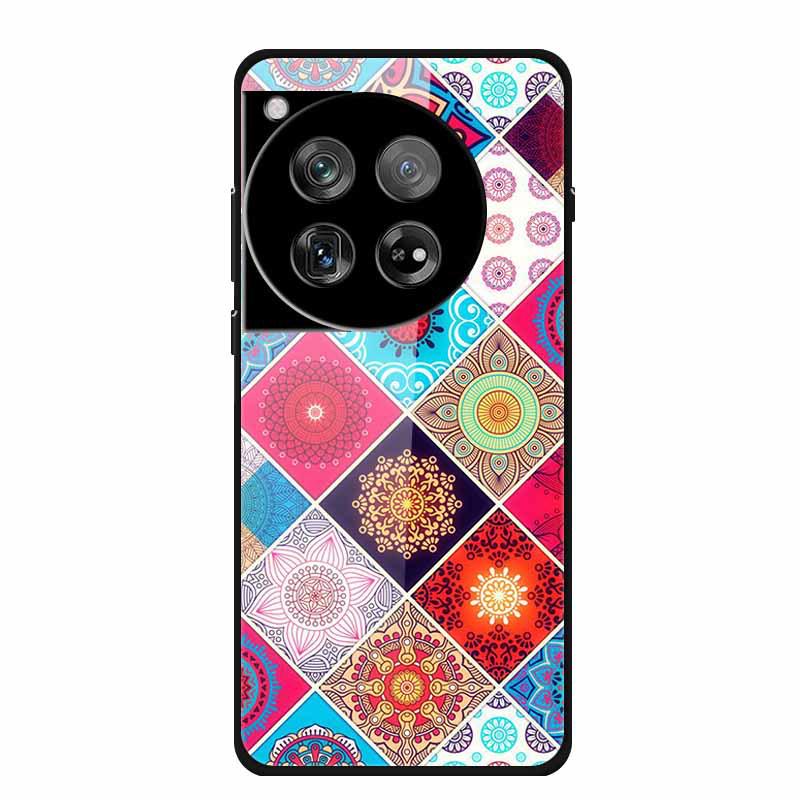OnePlus 12 Case Tempered Glass Customized Colorful Golden Fruit Design OnePlus 12