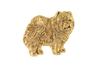 Chow Chow - Broche de cachorro em caixa decorativa, pino elegante banhado a ouro, pino de lapela da marca Art-Dog