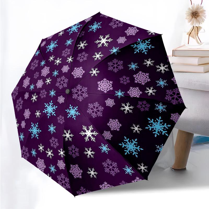 Christmas Tree Themed Folding Umbrella Fashion Auto-Open 8 Iron Ribs Plastic Handle Foldable Sunshade Perfect Christmas Gifts
