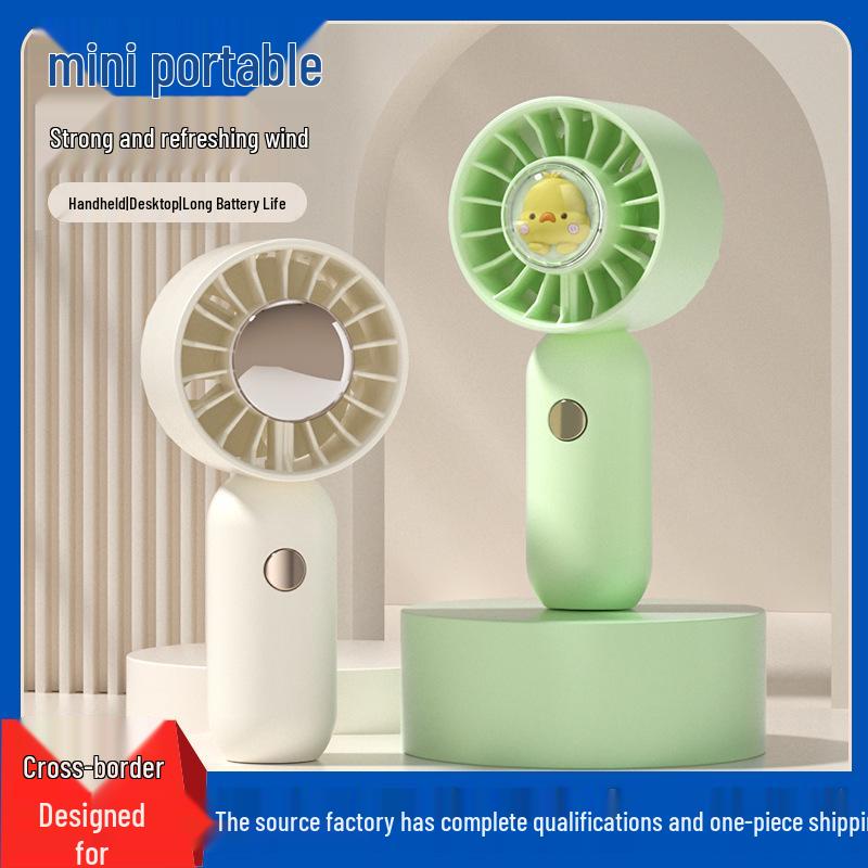Portable USB Rechargeable Mini Handheld Fan - Compact Electric Fan for Desktop & Summer Cooling