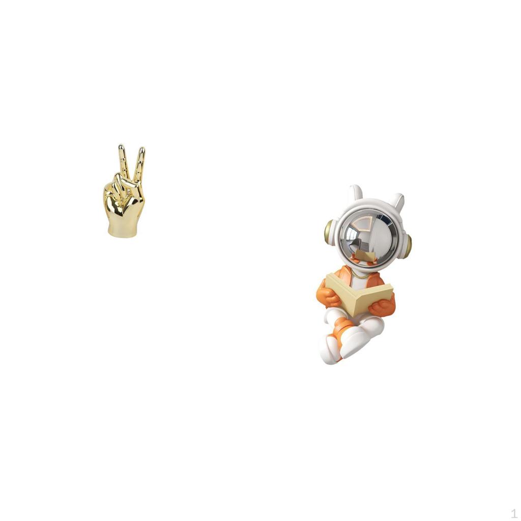 Creative Astronaut Finger Gesture Sculpture for Home Living Room Desk Cabinet Shelf Decoration Space