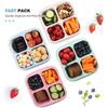 4 Pack Snack Containers, 4 Compartments Bento Snack Box, Reusable Meal Prep Lunch Containers Divided Food Storage Containers for School Work Travel