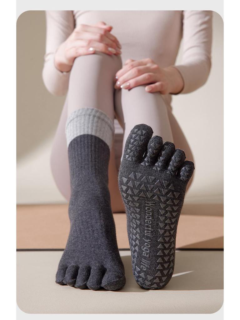Women's Anti-Slip Five-Finger Yoga Socks for Pilates and Indoor Fitness