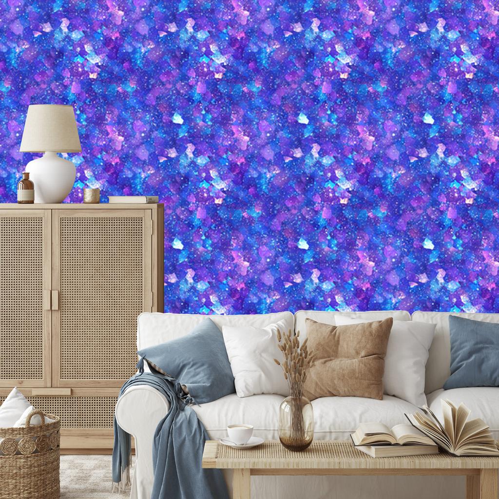 Iridescent Glitter Wallpaper Blue, Purple and Lavender 50x1000