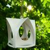 Cottage Style Hanging Bird Feeder Large Capacity Bite Resistant Bird Feeder Station with Stand Weatherproof Food Dispenser Yard