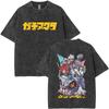 2026 summer Gachiakuta Anime T-shirt, Vintage Washed, Harajuku Streetwear, Unisex Casual Tee for Fans, Aesthetic Otaku Clothing