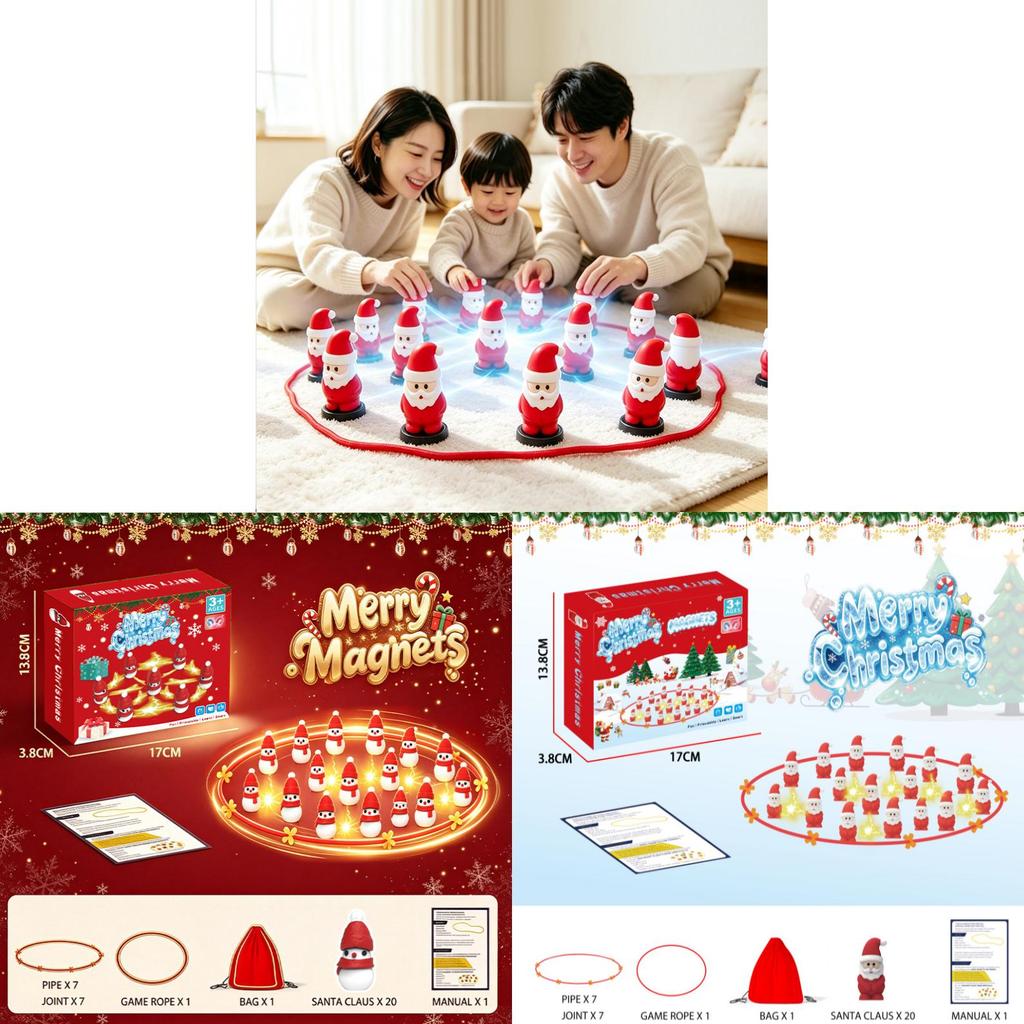Christmas Figurines Magnetic Chess Game With Portable Design For Family Fun And Parentchild Interaction