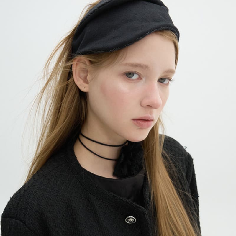 

Коричневая шляпка [ободок] Складной фасинатор - Черный BLACK