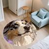 Australian Shepherd pattern round rug,Carpet Rug for Living Room Bedroom  Playroom ,Non-slip Floor Mat,Holiday Gifts and Birthday Gifts.
