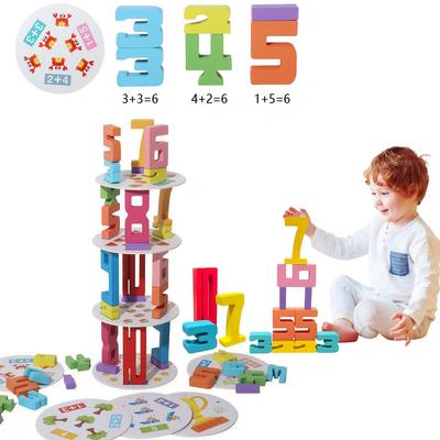 Brinquedo Matemático Montessori Blocos de Construção Digitais Brinquedo de Educação Infantil Quebra-Cabeças Criativos para Crianças Brinquedo de Empilhar Atividades de Aprendizagem Pré-Escolar