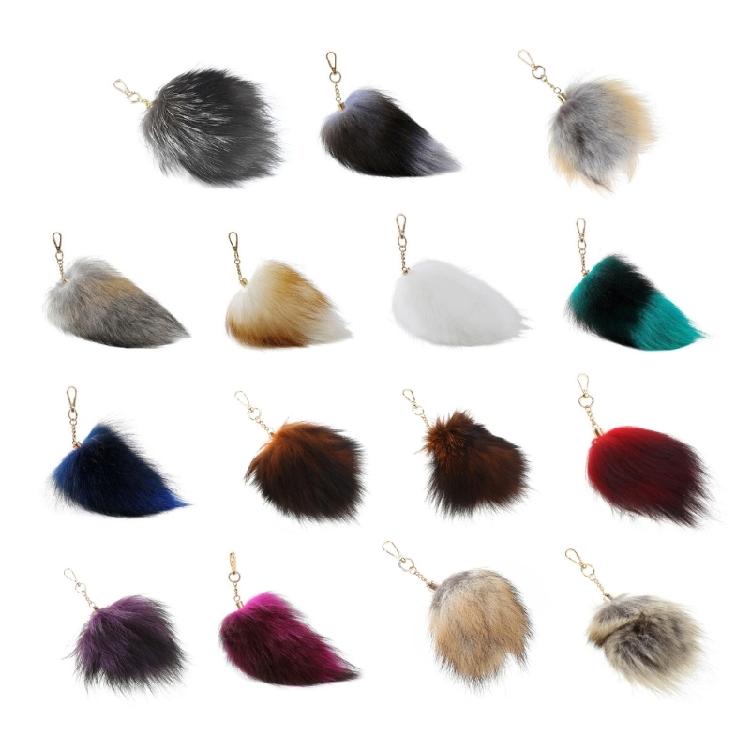 Gradient Foxes Furs Tail Tassels Keyring Fashion Pendant Keychain Handbag Charm