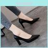 Spring Womens Chunky Heel Slip On Pumps With Pu Upper For Daily Wear