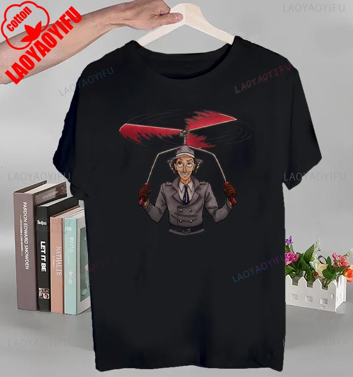Animiertes Inspektor Gadget T-Shirt Oberteile Animiertes Inspektor Gadget T-Shirt Hochwertige Baumwolle