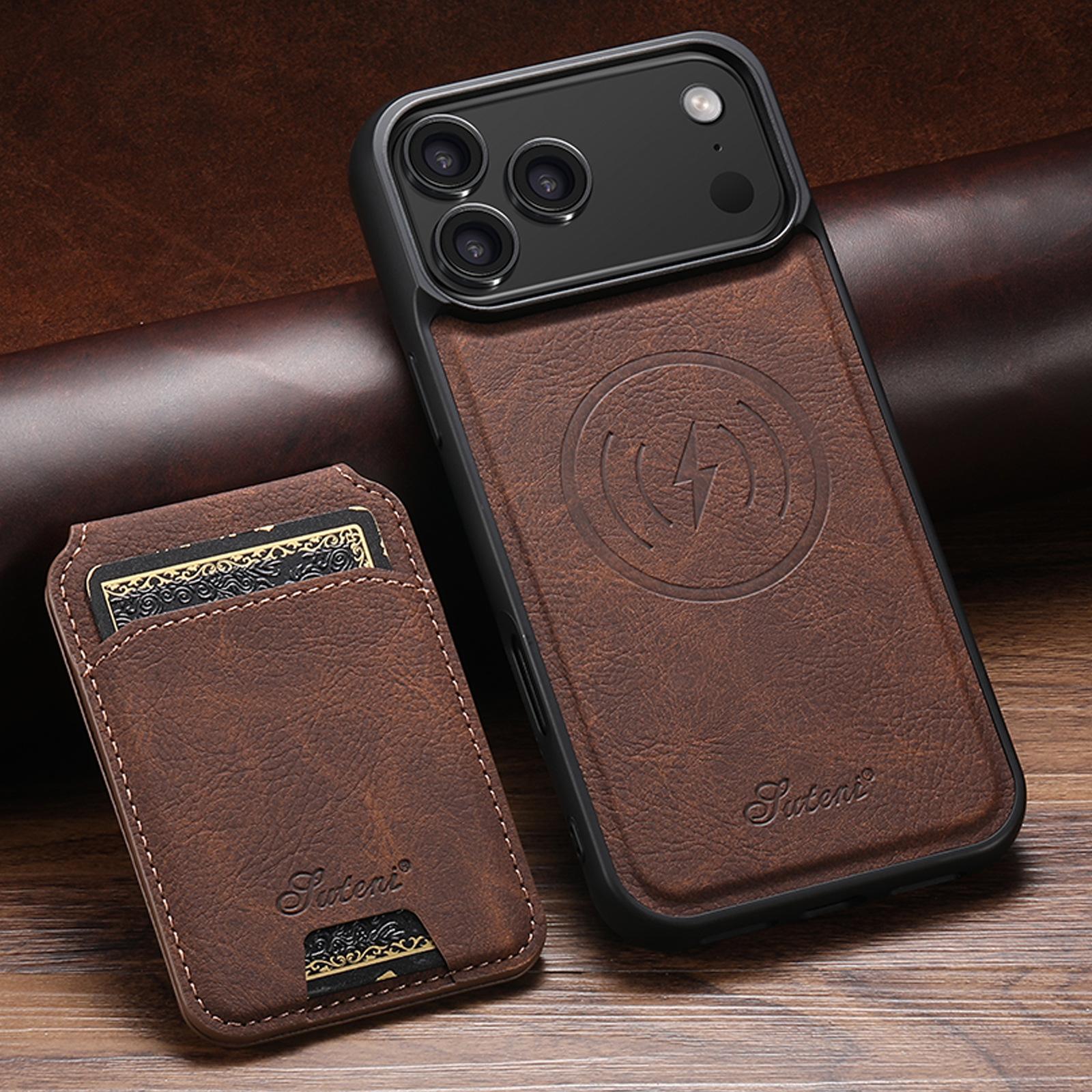 

for Magsafe Case For iPhone 17 Pro Max 14 12 13 15 16 Pro Max Plus Leather Wallet Card Holder Slots Magnetic Back Cover K0026 For iPhone 15