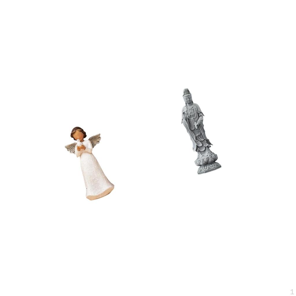 Cherub Angel Resin Figurine Holding Pigeon Indoor Desk Living Room Sculpture Decorative Gift Xmas
