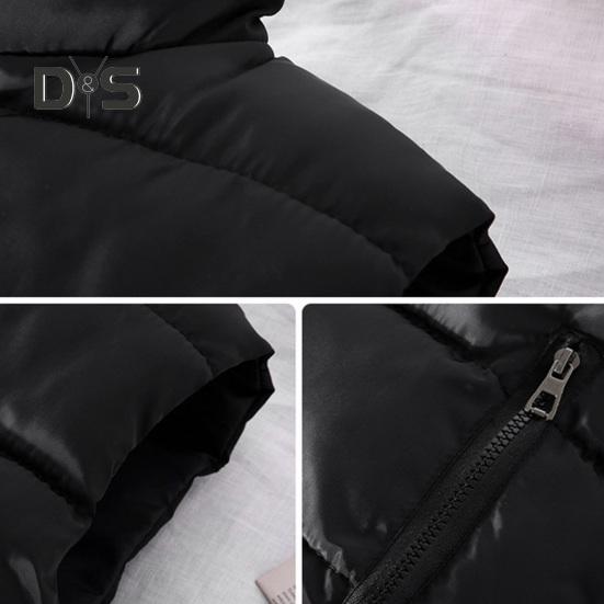 Men Waistcoat Stand Collar Sleeveless Vest Coat with Pockets Zipper Closure Warm Comfortable Down Waistcoat