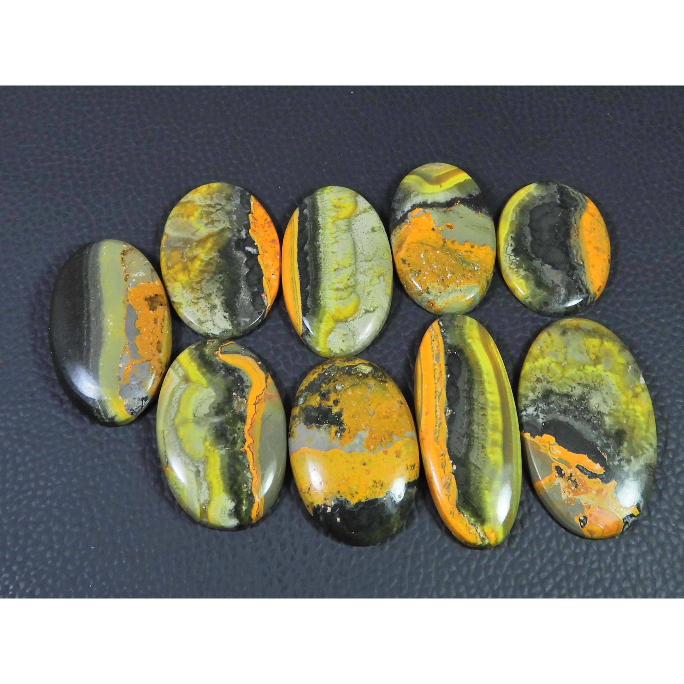 240Cts. Natural Bumble Bee Jasper Oval Cabochon Loose Gemstone 07 Pcs Lot C-2255