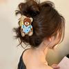 Hair Claw, Medium Size Metal Gripper with Anti-Slip Teeth, Medical Bear Design Shark Hair Clip for Medium-Long Hair Buns Half-Tied Hairstyles