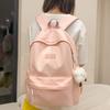 Schoolbag Japanese Ins High School Schoolbag Female, Junior High School Student College Style Backpack Solid Color College Student Simple Versatile
