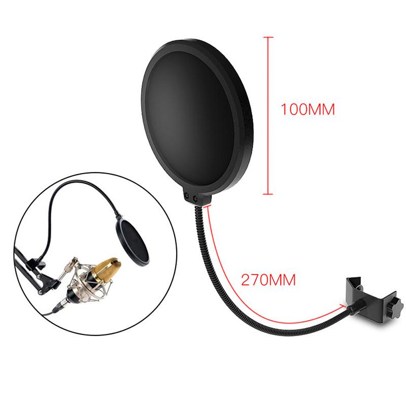 Double Layer Studio Microphone Flexible Wind Screen Sound Filter For Broadcast