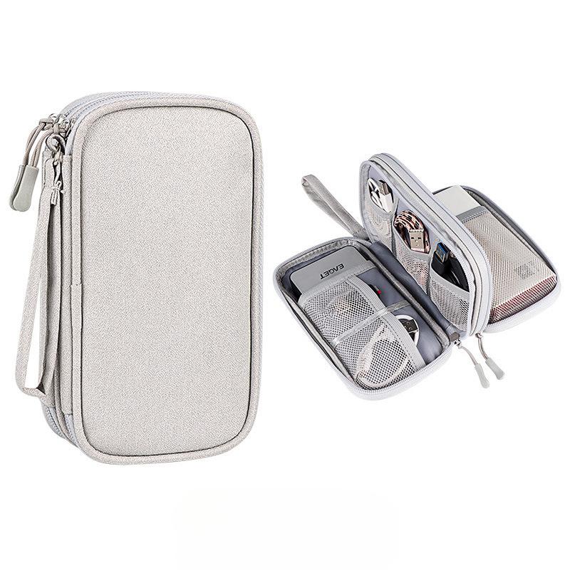 Portable Double Layer Travel Portable Digital Product Storage Bag USB Data Cable Manager Earphones Mobile Power Storage Bag 1pcs
