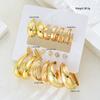 18pcs Bohemian Geometric Water Drop Earring Set Gold Color Zircon Multi Shaped Stud Earrings for Women Daily Party Jewelry Gifts
