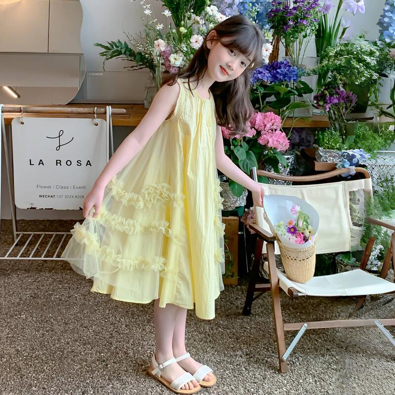 Girls' Summer Mesh Princess Dress