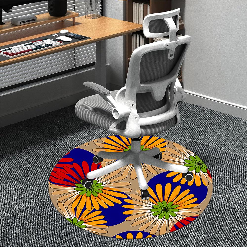 

1pc Floral Pattern Chair Carpet for Office, Non-slip, Soft and Durable Office Rug for Interior Decoration, Perfect for Office yy260313045 80cm by 80cm