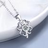 Biżuteria S925 Srebro Sterling Diament Czterolistna Koniczyna Wisiorek Koreański Styl Prosta Uniwersalna Biżuteria Damska