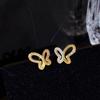 Niche Design Stud Earrings Trendy Cold Wind Diamond Butterfly Earrings Women'S Simple Luxury Ear Jewelry