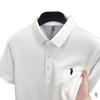 Koszulka polo Ciphertext męska z krótkim rękawem T-shirt oddychający z jedwabiu lodowego haftowana dolna część koszuli