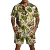 Conjunto Informal de Camisa de Manga Corta y Pantalones Cortos para Hombre con Estampado de Cerveza Ligero de Botones Atuendo de Verano para Actividades al Aire Libre