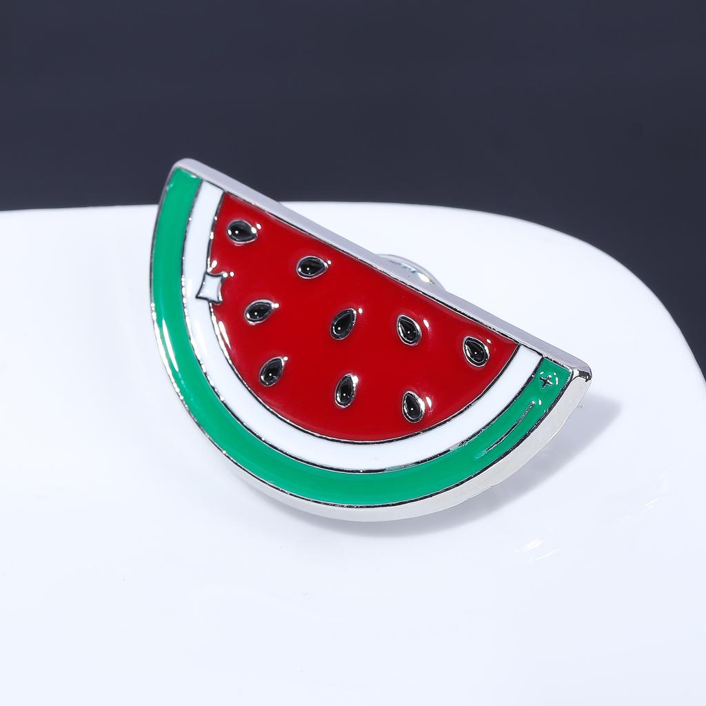 Niedlicher Wassermelonen Emaille Pin Sommerfruchtförmige Brosche Taschen Dekoration Anstecknadeln Damen Reversnadel Schmuck Geschenk