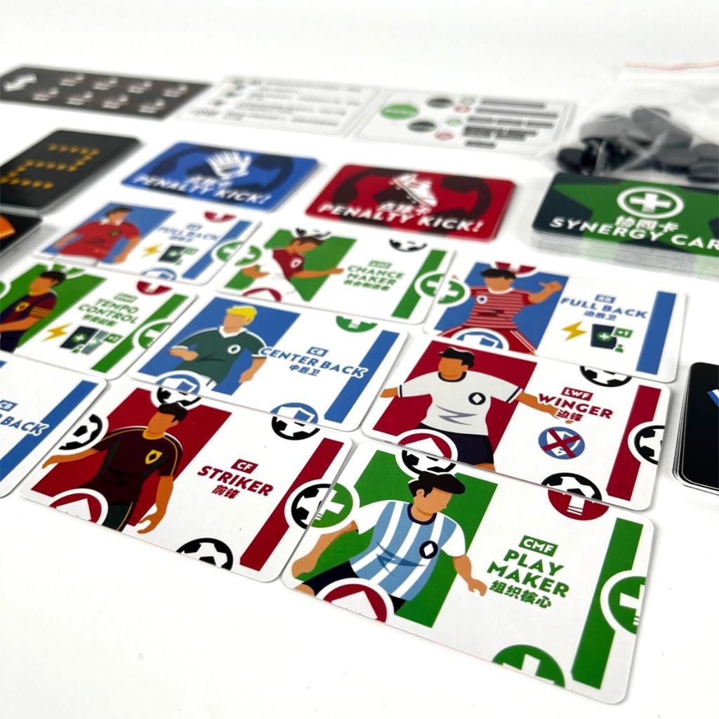 Anglická verze Dream Eleven Magic Fotbalový hráč Stolní hra Dvojitá karta Zázračné Magické číslo Jedenáct Hra