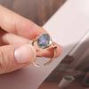 Double Sided Flippable Rings Finger Jewelry Rotatable Opal Rings Geometric Oval Rings  Girls