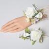 Pearl White Roses Artificial Boutonnieres Flowers Silk Flowers Groom's Chest Flower  Bride