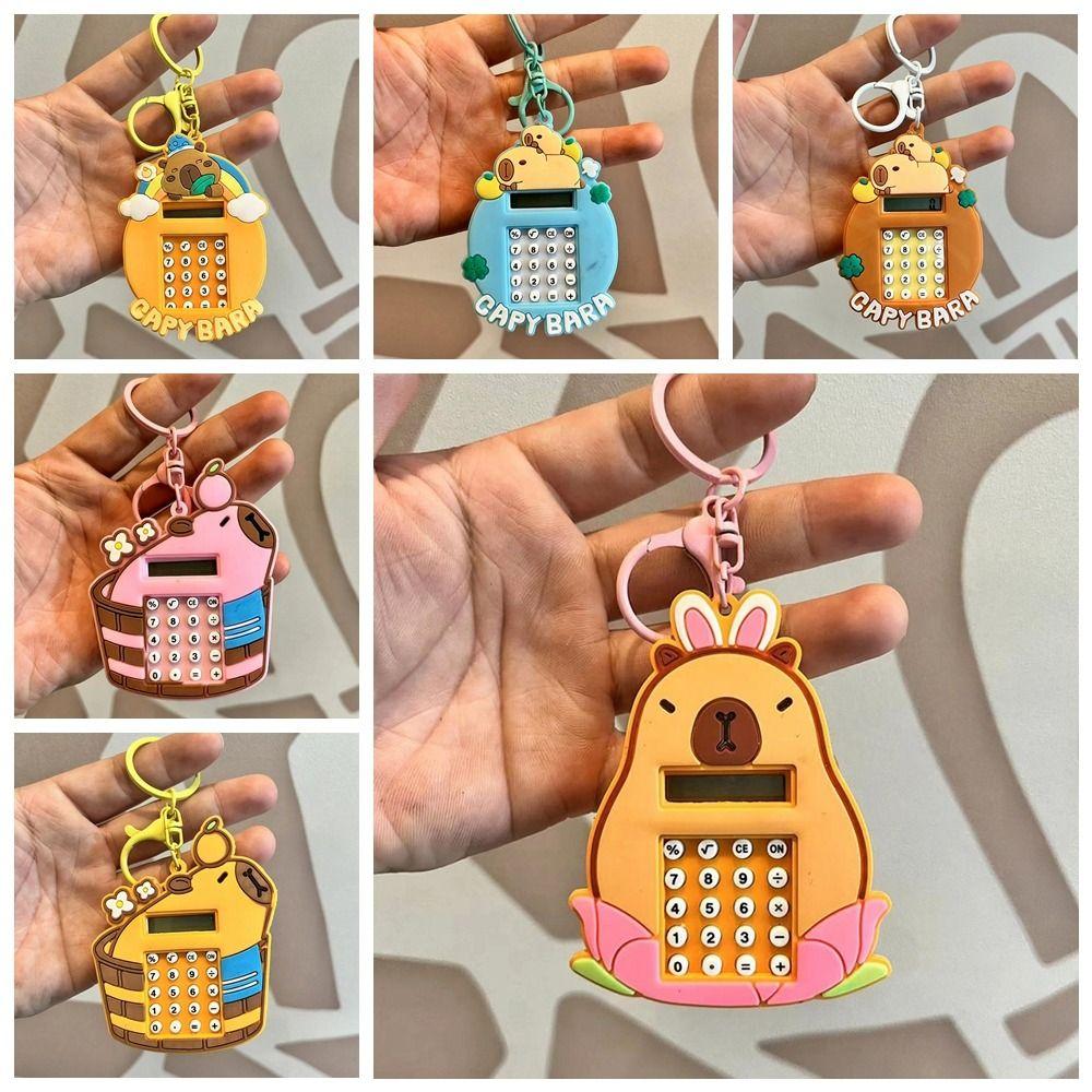 

Kapybara Key Chain Cartoon Little Pufferfish Calculator Portable Kapybara Calculator C