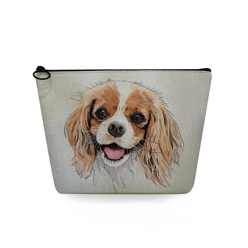 Women Dog Print Cosmetic Bag Toiletries Organize Travel Storage Case 6716