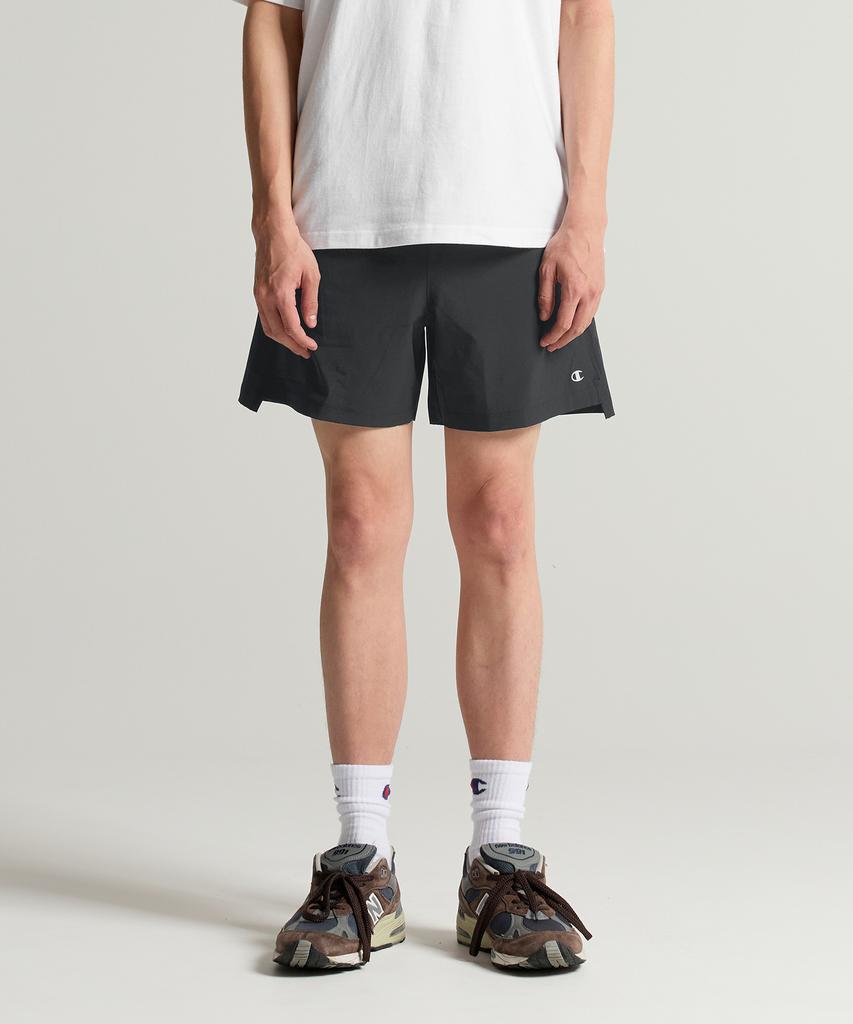 CHAMPION C-Logo Woven 5-Inch Shorts Charcoal